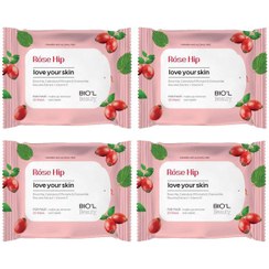 تصویر دستمال مرطوب بیول مدل Rose Hip مجموعه 4 عددی 