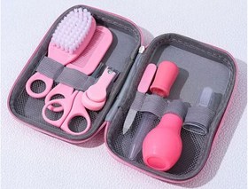 تصویر ست بهداشتی ۸ تکه نوزاد با ناخن گیر و کیف بیبی کر 