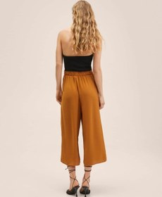 تصویر شلوار روزمره زنانه زرد برند mango 27018631 Kemerli Culotte Pantolon