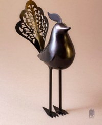 تصویر پرنده فلزی مشبک پا بلند ( با روکش محافظ پلیمری)