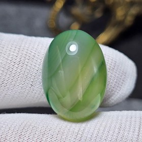 تصویر نگین سنگ عقیق سبز معدنی کد 36198 