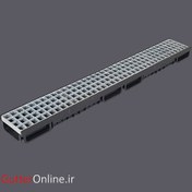 تصویر گاتر عرض14عمق11 با درپوش گالوانیزه مشبک مشکی 