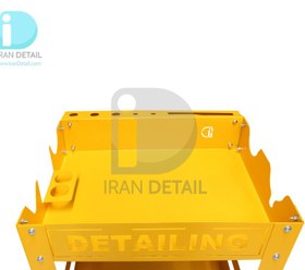 تصویر میز ترولی سه طبقه زرد مخصوص مراکز دیتیلینگ مدل Detailing Trolley 2075 