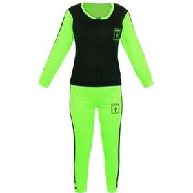 تصویر ست گرمکن و شلوار ورزشی زنانه مدل B2 رنگ سبز فسفری 