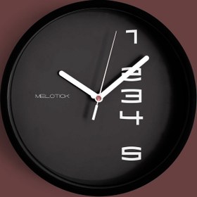 تصویر ساعت دیواری مشکی ملوتیک کد M086 