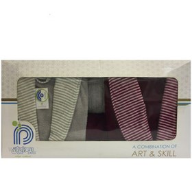 تصویر سرویس حوله عروس و داماد 10تکه طرح کلاسیک پودایران 