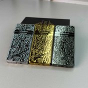 تصویر فندک سنگی طرح گل نقره‌ای 