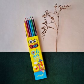 تصویر مداد رنگی 6 رنگ آریا 