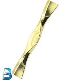 تصویر دستگیره کابینتی زاماک (سربی) دو پیچ طرح شکلاتی مدل B317 - 256 / طلایی Golden Zamak Cabinet Handles