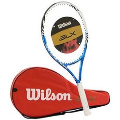 تصویر راکت تنیس ویلسون مدل BLX یک تیکه در سه رنگ قرمز، آبی و زرد 