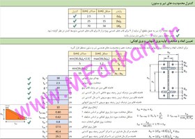 تصویر اکسل طراحی اتصال فلنجی یا ورق انتهایی چهار پیچی با ورق لچکی (BSEEP-4) 