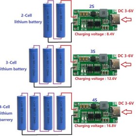 تصویر ماژول شارژر باتری لیتیومی 2 سل 2 آمپر با ورودی Type-C 