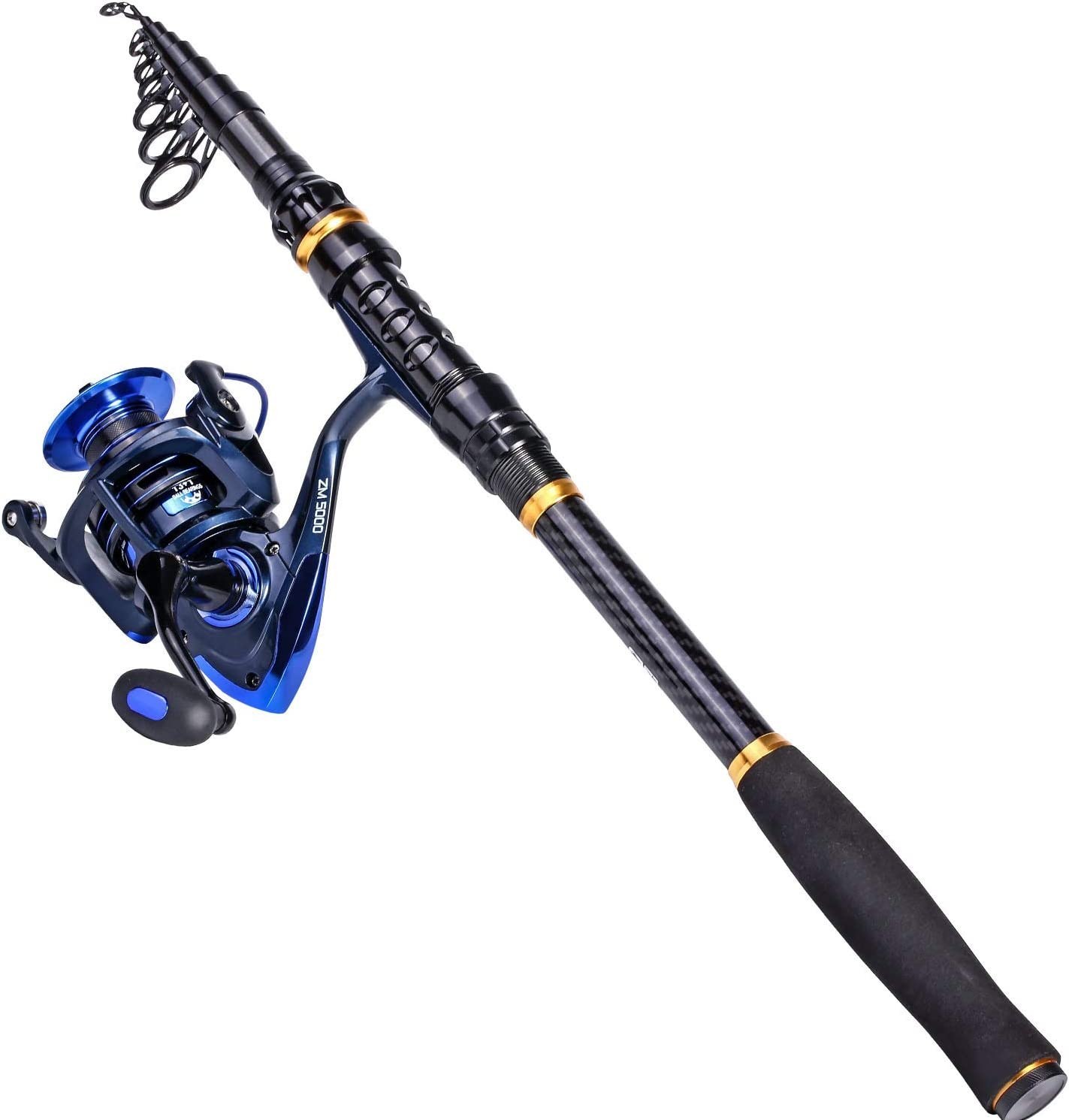 Fishing Rod Reel Combo Carbon Fiber 6.89FT 2PCS Telescopic Fishing Pole  Spinning Reel Lures Accessories with Case, Portable Fishing Rod Kit for  Travel