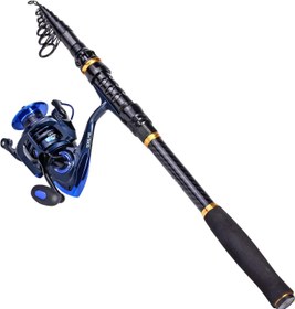 Sougayilang Fishing Rod and Reel Combos - Carbon Fiber Telescopic Fishing  Pole - Spinning Reel 12 +1 BB with Carrying Case for Saltwater and