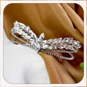 تصویر تاج ظریف تمام سنگ و نگین اصل - آبی ملایم Taj