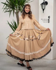 تصویر ست کت و دامن زنانه گره استایل مدل هیچ 