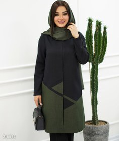 تصویر مانتو زنانه السانا مدل آرنوشا کد 2165 رنگ مشکی خاکی 