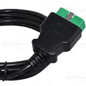 تصویر کابل 3متری او بی دی سبز REFACO OBDII OBDII CONNECTOR 16PIN MALE GREEN TO OPEN CABLE 3METER WITH METAL BLADE 