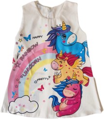 تصویر سارافون دخترانه طرح تک شاخ 