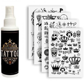 تصویر اسپری تاتو موقت + طرح تاتو ا Temporary tattoo spray + long-lasting tattoo design Temporary tattoo spray + long-lasting tattoo design