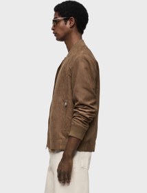 تصویر ژاکت بمبئی با اثر جیر برند mango man Suede-Effect Bomber Jacket