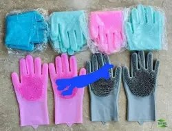 تصویر دستکش پرزدار سیلیکونی 