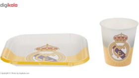 تصویر پک ظروف يکبار مصرف گلبهار مدل Real Madrid ا Golbahar Real Madrid Disposable Plate Pack Golbahar Real Madrid Disposable Plate Pack
