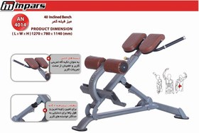 تصویر نیمکت فیله کمر : 3026 Lower Back Bench اینپارس (inpars) 