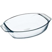 تصویر تابه بیضی پیرکس فرانسه سری رسیستیبل سایز 24*35 کد 411 Oval French Pyrex pan, Resistible series, size 24*35