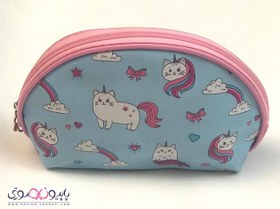 تصویر کیف لوازم آرایش طرح دار گربه شاخدار 