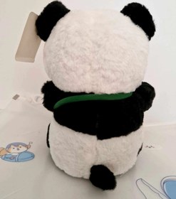 تصویر عروسک پولیشی پاندا با کیف سبز Panda toy