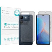 تصویر گلس صفحه نمایش و پشت گوشی اینفینیکس Smart 7 مدل نانو هیدروژل گیمینگ برند راک اسپیس کد SS 