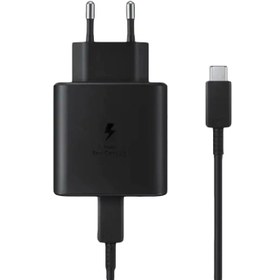 تصویر شارژر دیواری 45W اصل سامسونگ مدل EP-T4510 به همراه کابل شارژ USB-C با گارانتی یک ساله شرکت راسا همراه 