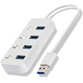 تصویر هاب 4 پورت USB 3.0 کی نت مدل KNET K-HUAMH504 