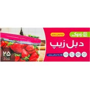 تصویر کیسه فریزر دبل زیپ بادوک Badook سایز 25x20 بسته 25 عددی 