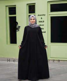 تصویر مانتو عبایی صبا رنگ سیاه 