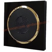 تصویر زنگ بیزر دلند مدل آوا پلکسی مشکی زه طلایی Deland switches and sockets Ava Black Gold Plexi