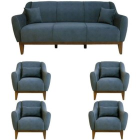 تصویر مبل 7 نفره راحتی کلاسیک کاتن مدل 102011 