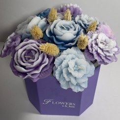 تصویر باکس شمع گل یاسی ابی درباری 