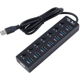 تصویر هاب 7 پورت USB 3.0 کی نت مدل K-HUAMH907 K-Net Hub USB 3.0 7 Port K-HUAMH907