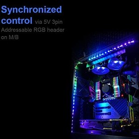 تصویر Extended Computer Magnetic 5V 3 Pin LED Strip - 2PCS RGB LED Strip Light for ASUS AURA SYNC / MSI Mystic Sync / ASROCK AURA RGB / GIGABYTE RGB Fusion (فقط 5 هدر هدایت LED پین) Extended Computer Magnetic 5V 3 Pin PC LED Strip - 2 PCS RGB PC LED Strip Light for Aura SYNC / Mystic Sync / Aura RGB / RGB Fusion (5V 3 Pin addressable LED headers ONLY)