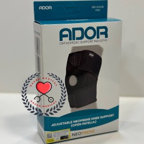 تصویر زانو بند کشکک باز نئوپرنی آدور Ador Adgustable Neoprene Knee Support Open Patella