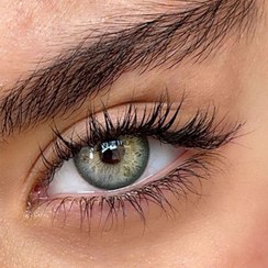 تصویر لنز سبز روشن مرکز عسلی با دور مشکی ظریف گلکسی گرین سلنا 