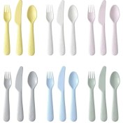 تصویر ست قاشق و چنگال کودک ایکیا مدل KALAS بسته ۱۸ عددی 