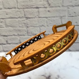 تصویر سینی هیوا گرد چوبی کد 2445 