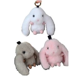 تصویر جا کلیدی و آویز عروسکی خرگوش پشمالو 