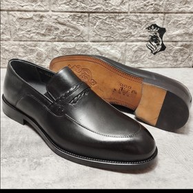 تصویر کفش مجلسی مردانه تمام چرم طبیعی تبریز،بدون بند کدM124 