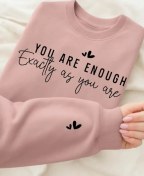 تصویر استیکر اتویی لباس (برچسب حرارتی ) ست تو کافی هستی و قلب - مشکی 