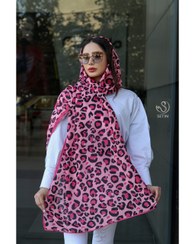 تصویر شال پلنگی صورتی 