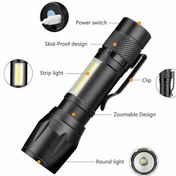 تصویر چراغ قوه دستی پلیس بدنه فلزی 